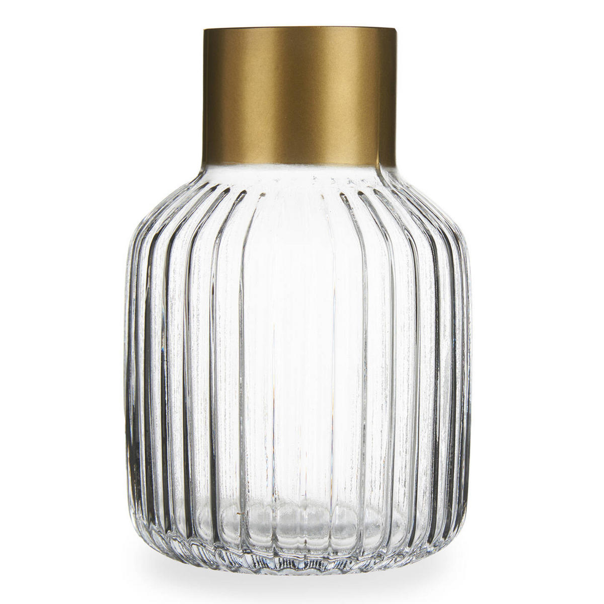 VASE Golddekor 18 cm - Transparent, Glas (18cm) - Giftdecor