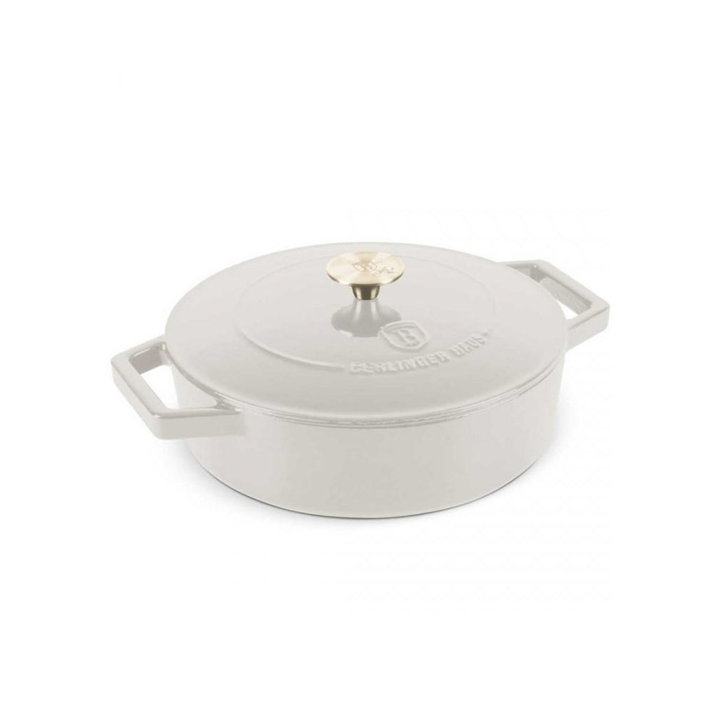 TOPF Weiß 36/26/7.5 cm BH6530 - Weiß, Metall (26cm) - Berlinger Haus