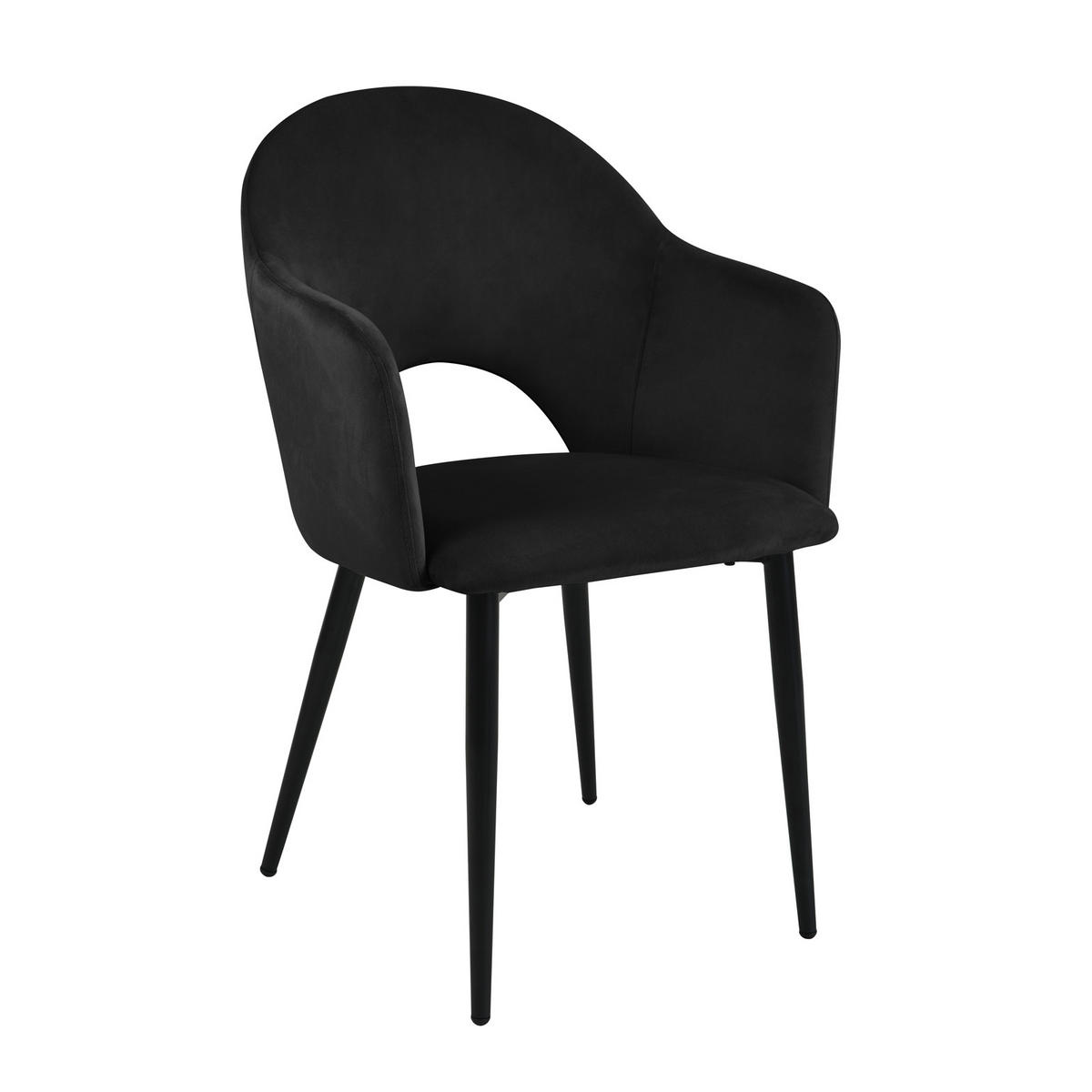 ESSZIMMERSTÜHLE HAILEY (2er Set) - Schwarz, Textil/Metall (54/83/53cm) - SVITA