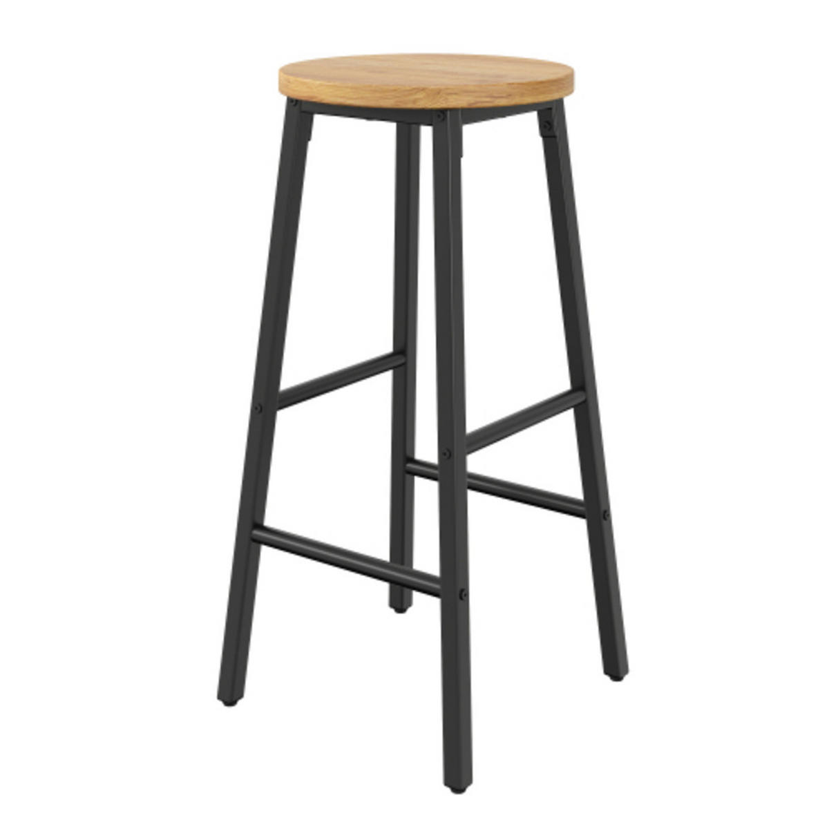 KÜCHENINSEL-SET 137,9×45-73×92 cm mit 2 Barhockern aus MDF und Metall, schwarz - Schwarz, Holzwerkstoff (137.9/92/73cm) - Luhomfu