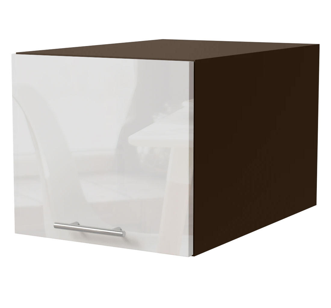 AUFSATZSCHRANK Essen W6B/40 Weiß Hochglanz / Lava Matt 40 / 59 / 36cm - Dunkelgrau/Weiß Hochglanz, Holz/Holzwerkstoff (40/59/36cm) - Feldmann-Wohnen