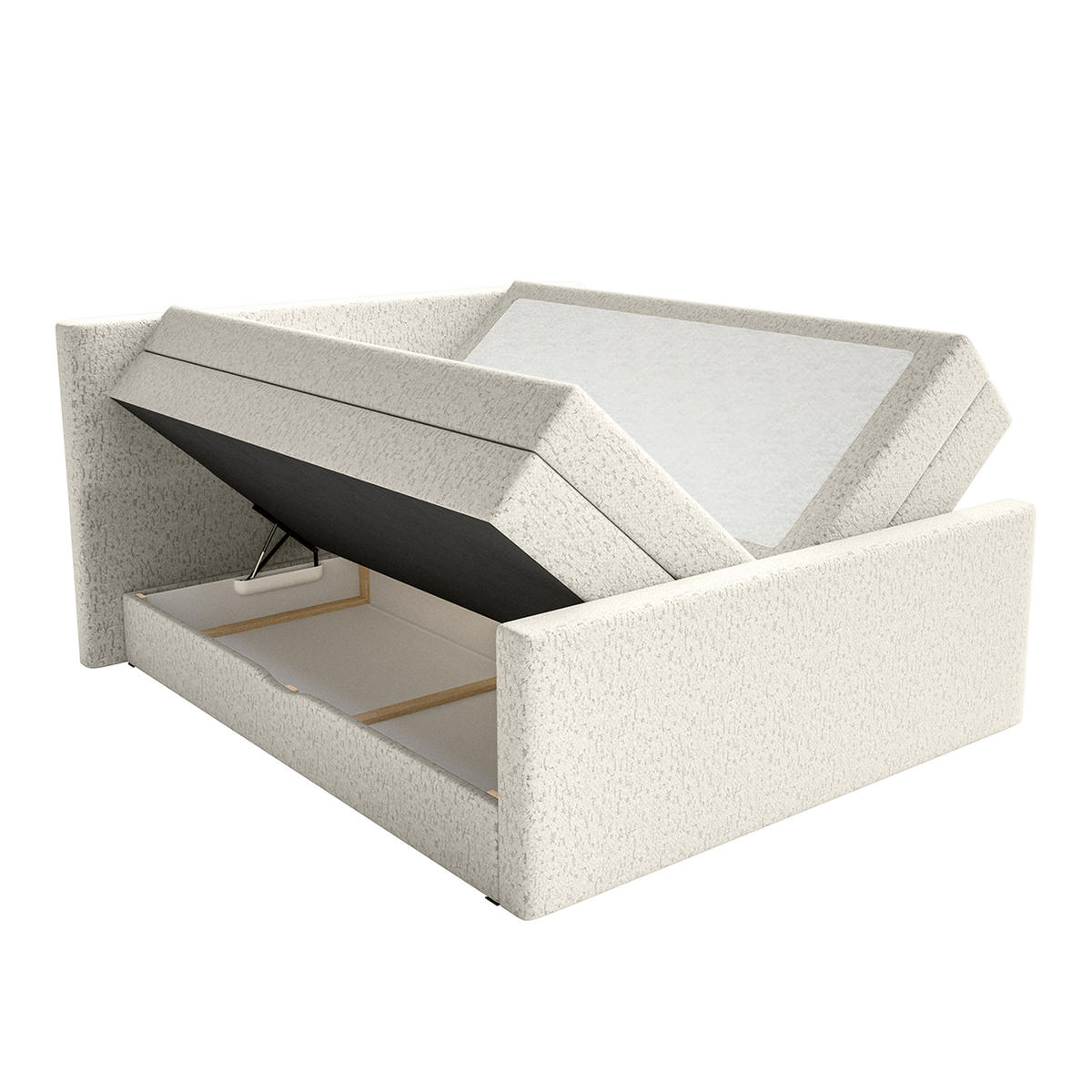 BOXSPRINGBETT Velipoja Premium 200x200 cm, Ecru - Ecru, Textil (200/200cm) - Fedve