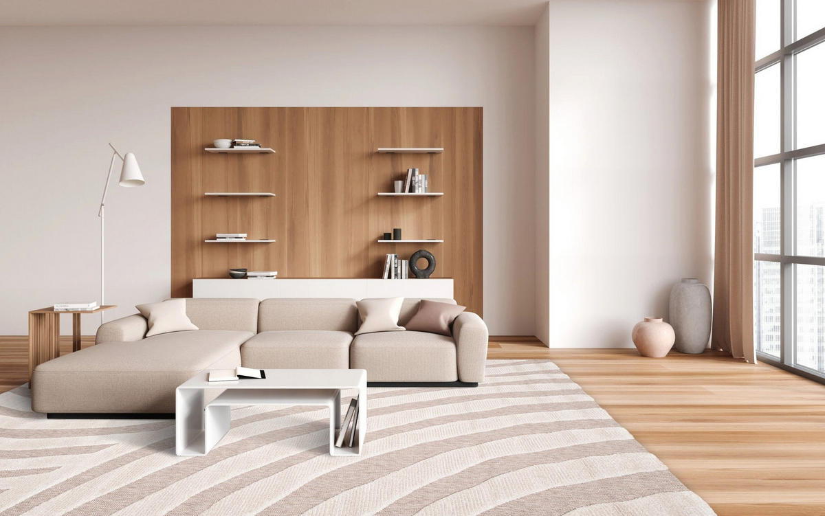 TEPPICH mit Reliefeffekt im japanischen Stil beige - Beige, Textil (200/290cm) - AFK Living