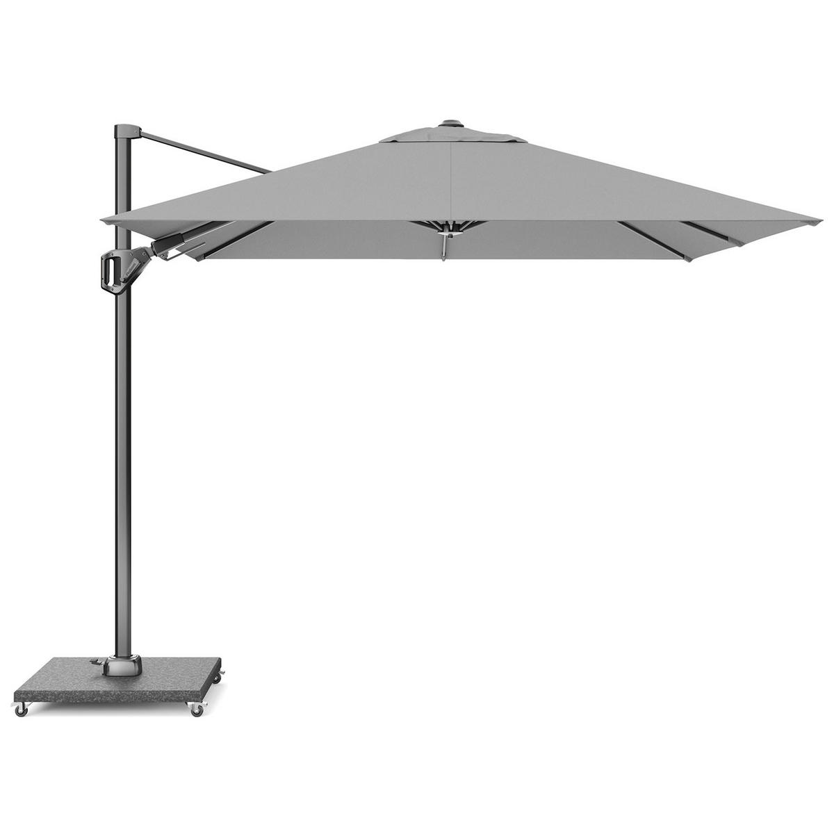 AMPELSCHIRM quadratisch 2.7 x 2.7 m Voyager T² Basic 360° kippbar hellgrau/anthrazit - Hellgrau, Metall (270/270cm) - Platinum