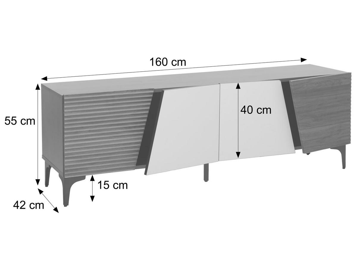 TV-RACK Eiche Dekor - Eiche Wotan, Holz (160/55/42cm) - MCW