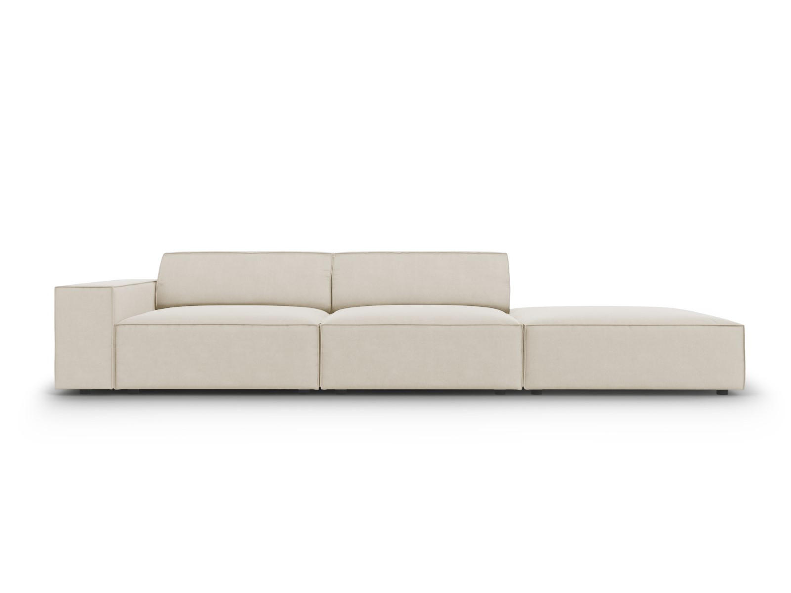 SOFA Jodie aus Samt dunkelbeige 3 Sitzplätze - Mokka, Textil (262/70/102cm) - Micadoni