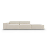 SOFA Jodie aus Samt dunkelbeige 3 Sitzplätze - Mokka, Textil (262/70/102cm) - Micadoni
