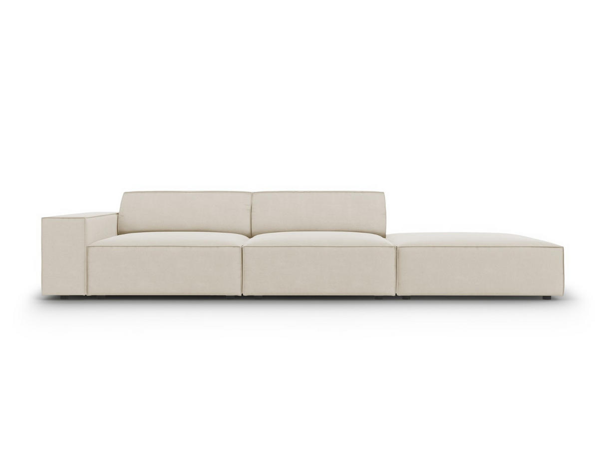 SOFA Jodie aus Samt dunkelbeige 3 Sitzplätze - Mokka, Textil (262/70/102cm) - Micadoni