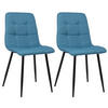 ESSZIMMERSTUHL Till, 2er Set Stoff, Gestell Metall matt Schwarz Blau - Blau/Schwarz, Textil/Metall (45/88/52cm) - TPFLiving
