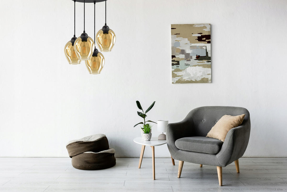 PENDELLEUCHTE Hegel - Transparent/Schwarz, Glas/Metall (35/35/80cm) - kiki design