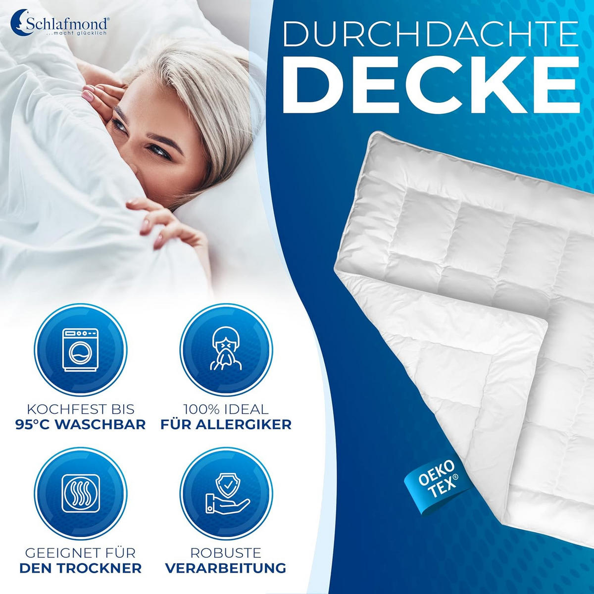 GANZJAHRESDECKE Medicus Clean 220/240 cm - Weiß, Naturmaterialien (220/240cm) - Schlafmond