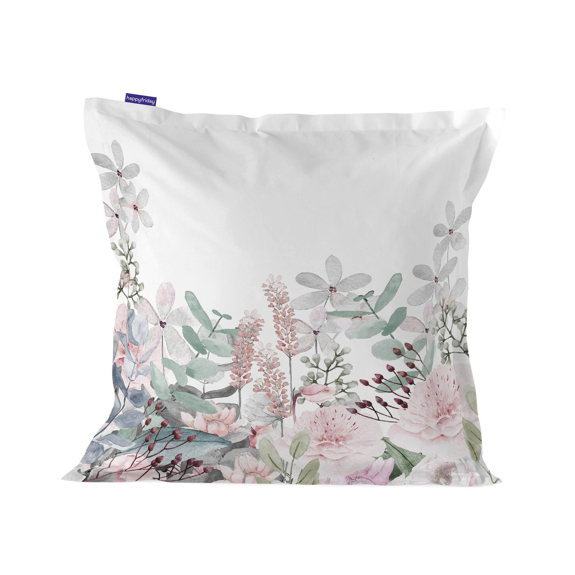 KISSENBEZUG soft bouquet 60x60 cm mehrfarbig - Multicolor, Textil (60/60cm) - Happy Friday