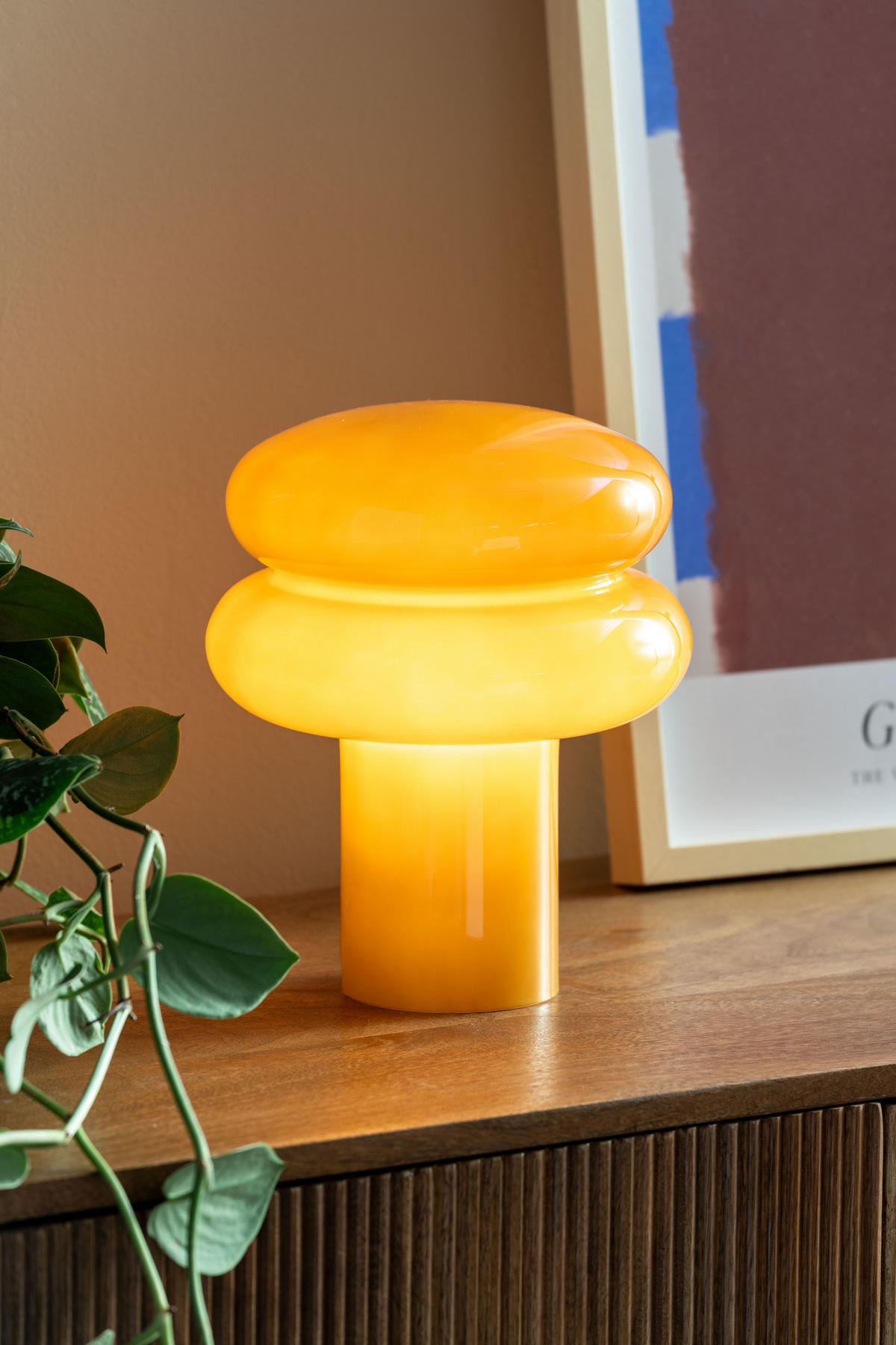 TISCHLAMPE Incesante - Gelb - 20/20/24 cm - Gelb, Glas (20/20/24cm) - Leitmotiv