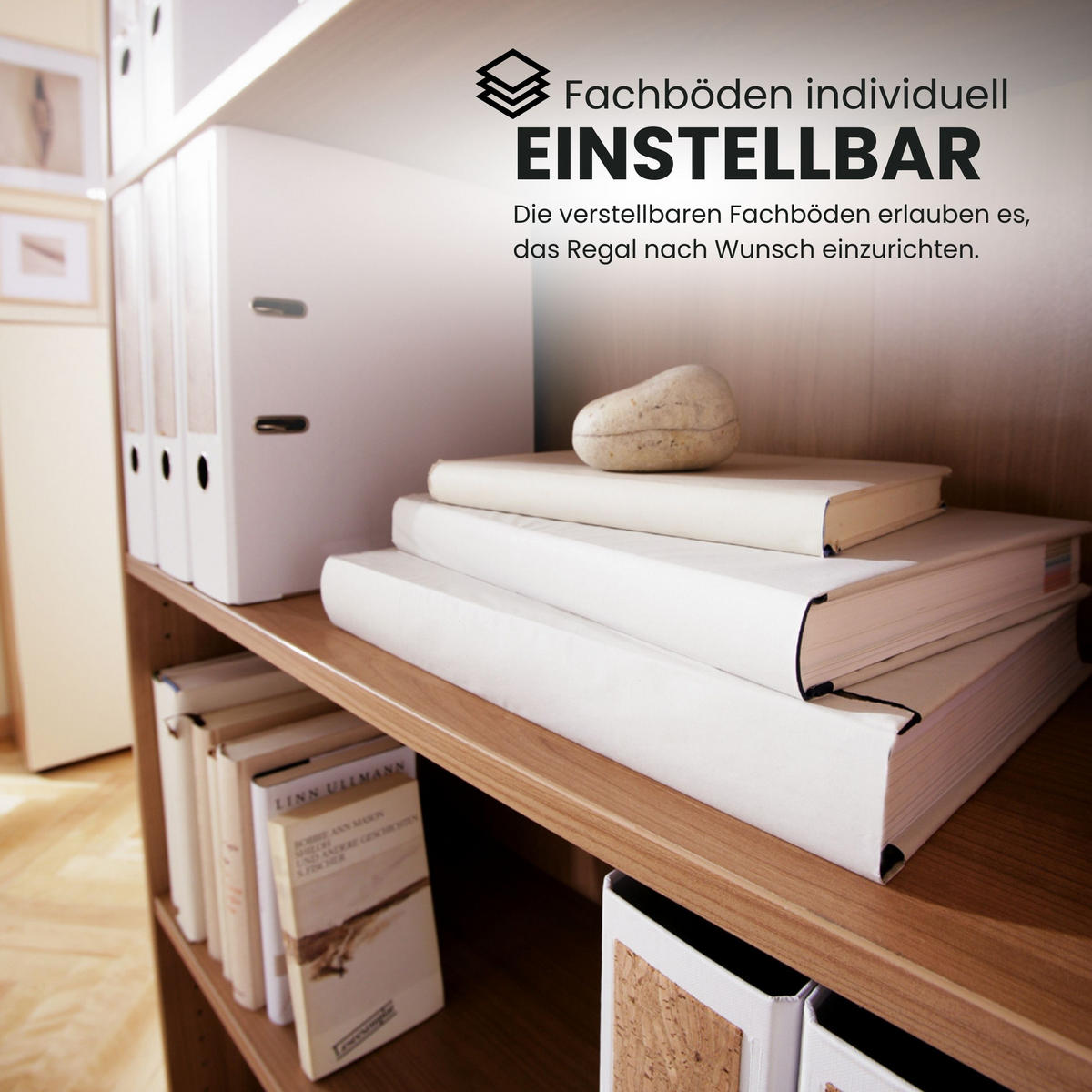 REGAL - 3 Ordnerhöhen 33/80/114,4 cm in Graphitfarben - Graphitfarben, Holzwerkstoff (80/114.4/33cm) - bümö