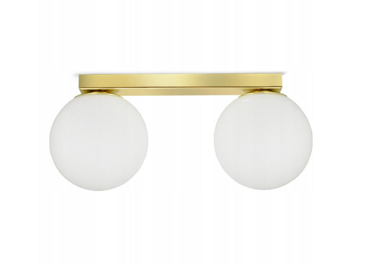 DECKENLEUCHTE GOLDGLAS - Goldfarben/Weiß, Glas/Metall (14/38/16cm) - kiki design