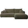 ECKSOFA Ovo Cord mit Cordbezug Olivgrün, rechts - Schwarz/Olivgrün, Textil (260/165cm) - Selsey