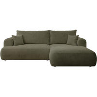 ECKSOFA Ovo Cord mit Cordbezug Olivgrün, rechts - Schwarz/Olivgrün, Textil (260/165cm) - Selsey