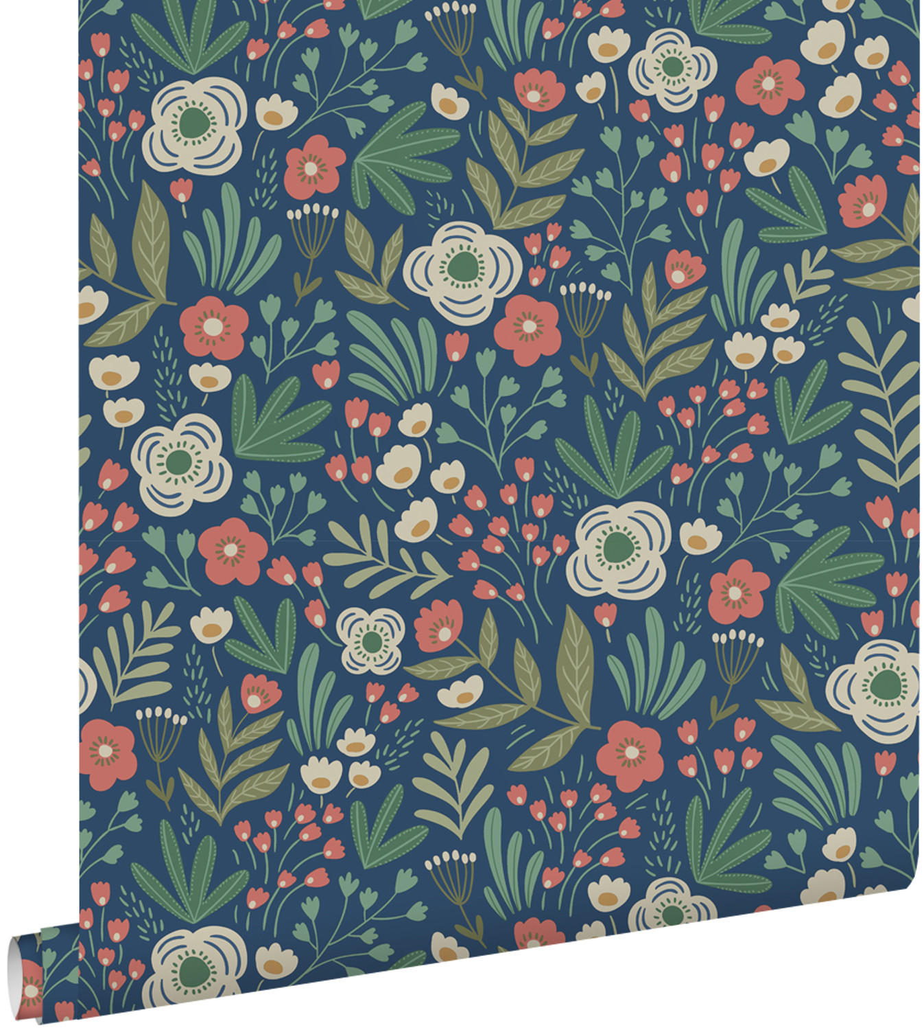 TAPETE Blumen 50 x 900 cm - Blau, Papier (50/900cm) - ESTAhome