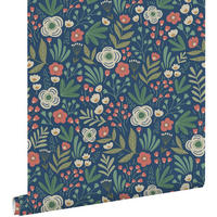 TAPETE Blumen 50 x 900 cm - Blau, Papier (50/900cm) - ESTAhome