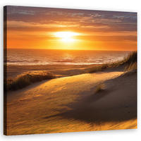 WANDBILD sonnenuntergang strand natur - Orange, Textil (50/50cm) - Feeby
