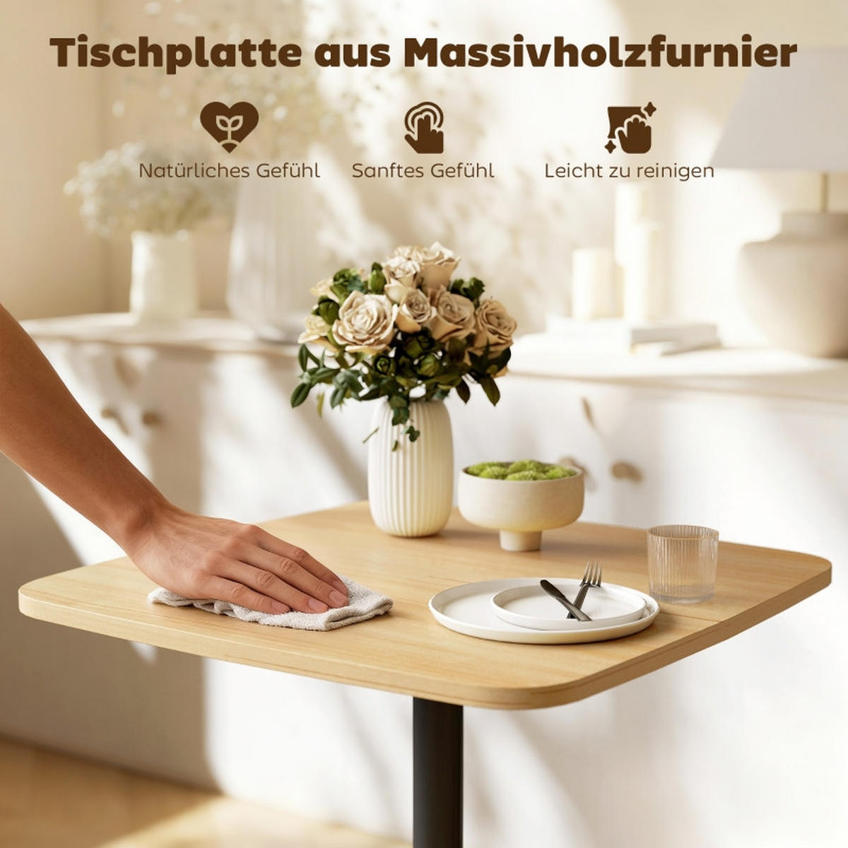 BARTISCH 60/60/75 cm DE-39924 Naturholz - Naturfarben, Holzwerkstoff (60/60/75cm) - ComfortXL