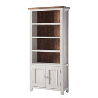 BÜCHERREGAL - Kiefer massiv - Weiß/Kieferfarben, Holz (90/190/35cm) - home24