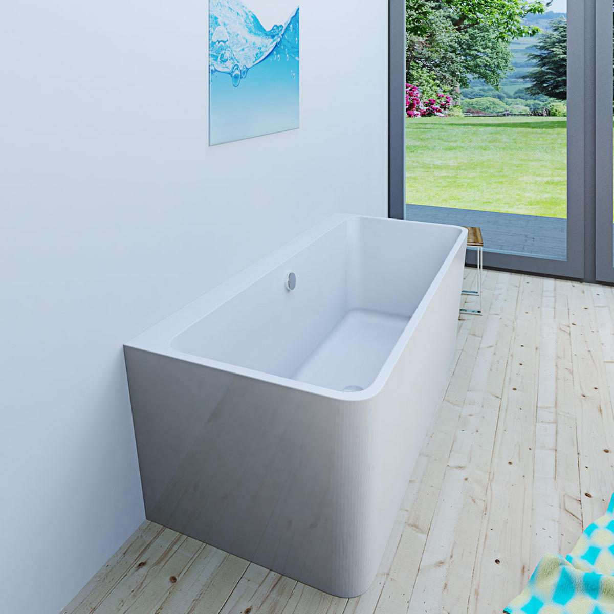 BADEWANNE freistehend F05 170x80cm - Weiß, Glas/Kunststoff (80/58/170cm) - AcquaVapore by Sandra Jentho