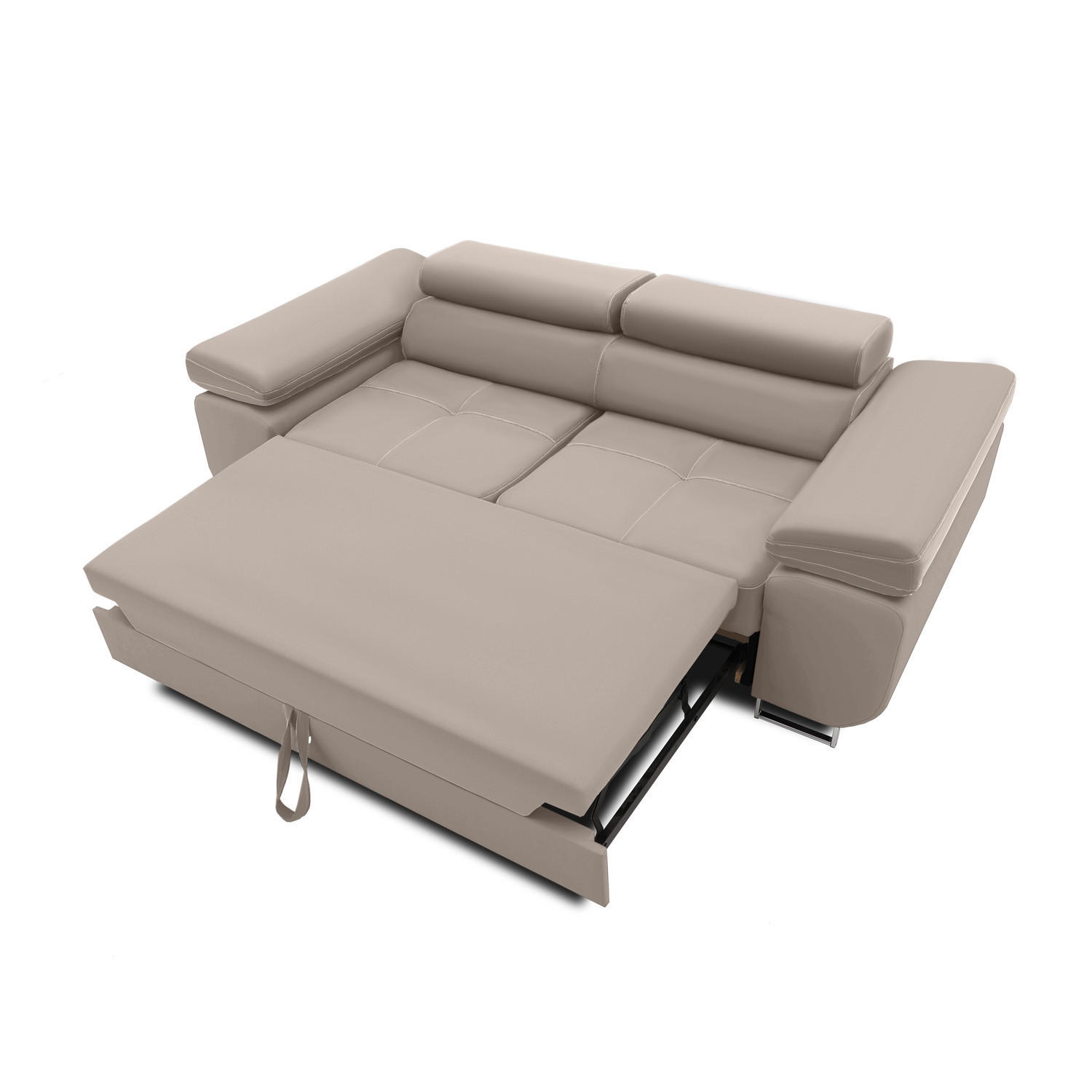 SOFA 2-SITZER MIT SCHLAFFUNKTION RIGATTO Beige - Beige, Textil (100/71/209cm) - Mebligo