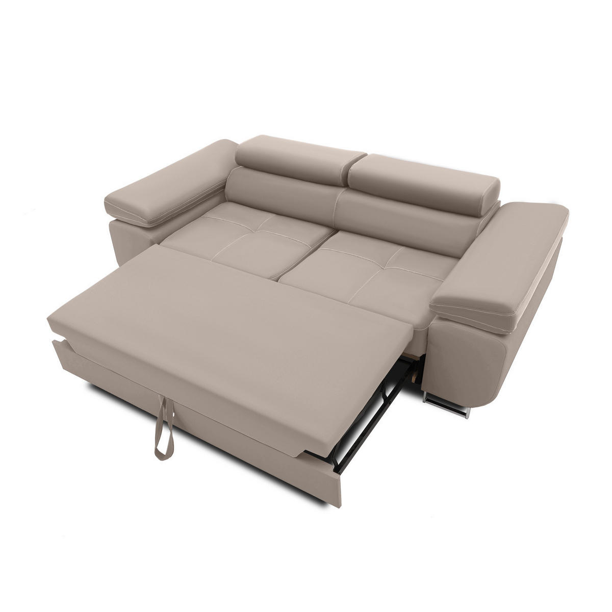 SOFA 2-SITZER MIT SCHLAFFUNKTION RIGATTO Beige - Beige, Textil (100/71/209cm) - Mebligo