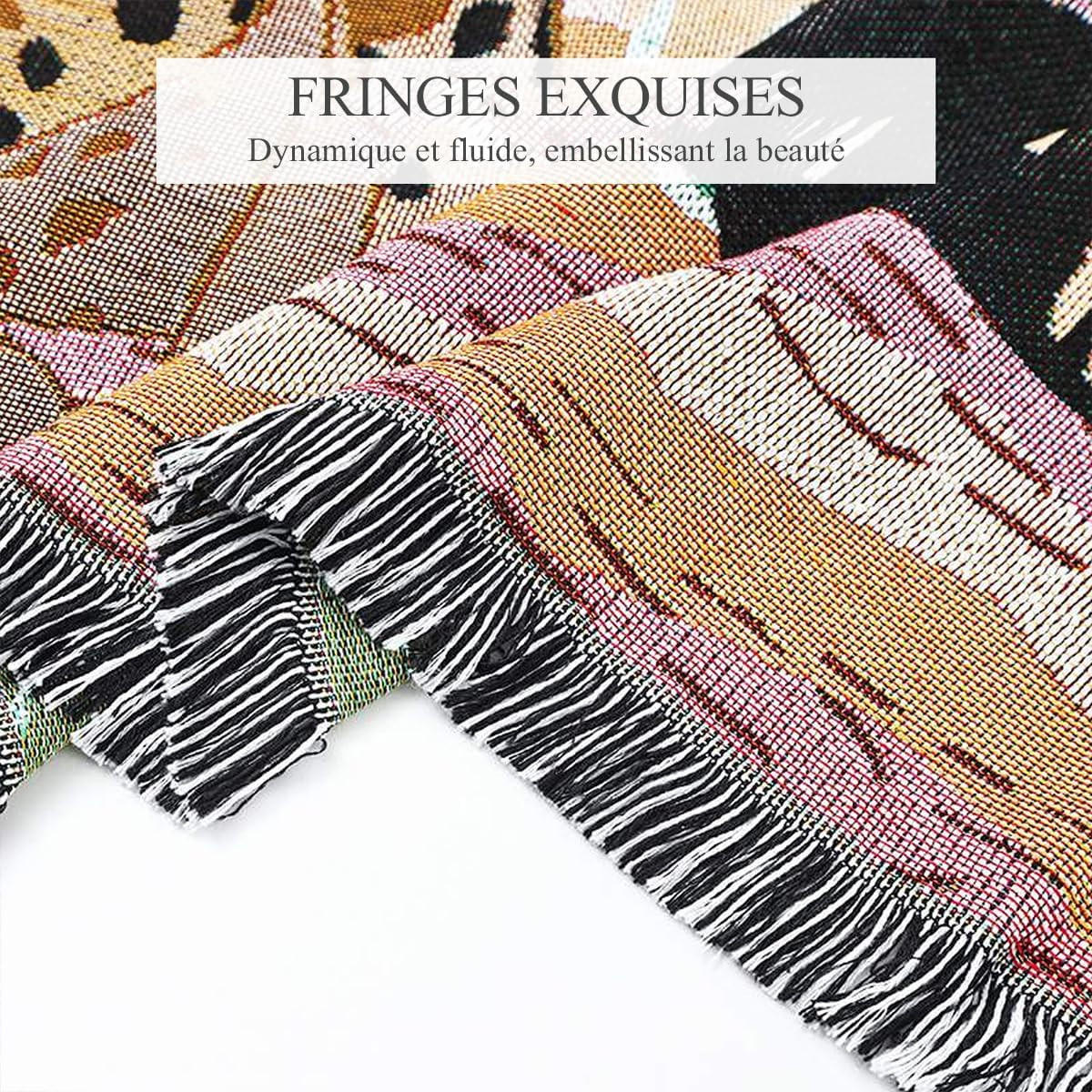 DECKE – 130 x 160 cm – Wendbares Farbschema – Decke mit Quasten - Türkis/Multicolor, Textil (160/130cm)