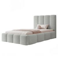 POLSTERBETT LANDARE 120x200 cm Platingrau Bouclé (Stoff Coral) - mit Bettkasten und Lattenrost - Hellgrau, Holzwerkstoff/Textil (120/200cm) - Ravio