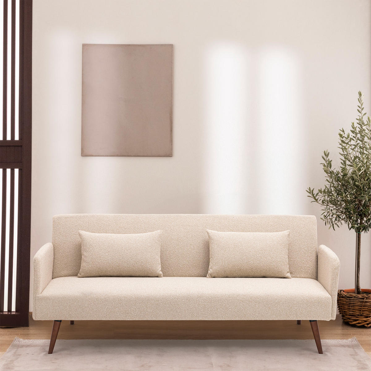 BETTSOFA - Ecru - Ecru, Textil (190/78/84cm) - Drawer