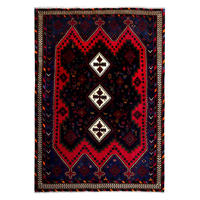 TEPPICH Afshar Blau 233/162 cm Schurwolle - Blau, Textil (162/233cm) - Looma
