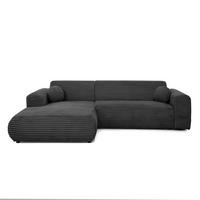 ECKSOFA Puerto, ohne Schlaffunktion, Schwarz, links - Schwarz, Textil (269/170cm) - Beautysofa