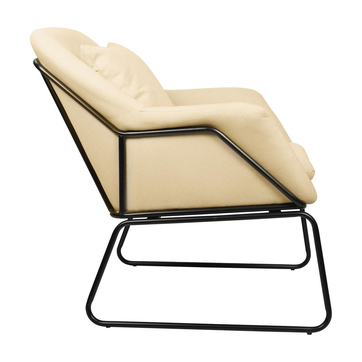 LOUNGESESSEL JOSIE Stoffbezug Beige - Beige/Schwarz, Textil (68/82/64cm) - SVITA
