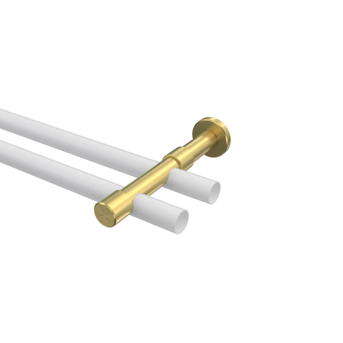 TRÄGER FÜR GARDINENSTANGEN 20 mm Ø, Prestige 2-läufig, Messing-Optik - Messingfarben, Metall (16.2/4/4cm) - INTERDECO