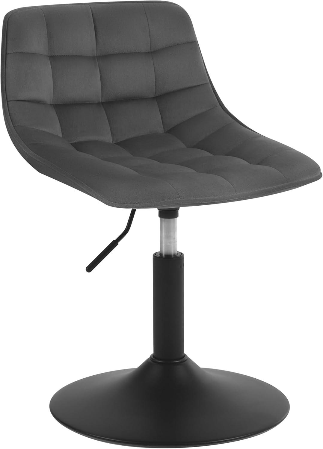 BARHOCKER Mehrzweck 360° Schwenken Samt, Dunkelgrau - Dunkelgrau/Schwarz, Textil/Metall (42.5/72/45cm) - Woltu