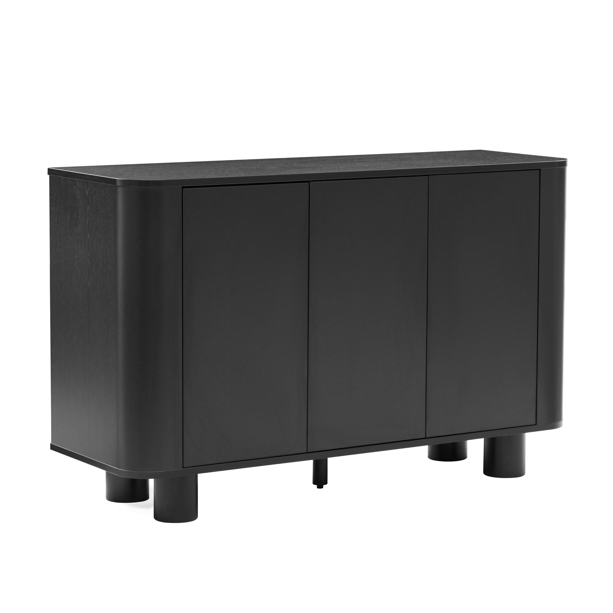 SIDEBOARD 120 cm, schwarzes Holz - Schwarz, Holz (40/75/120cm) - Oviala