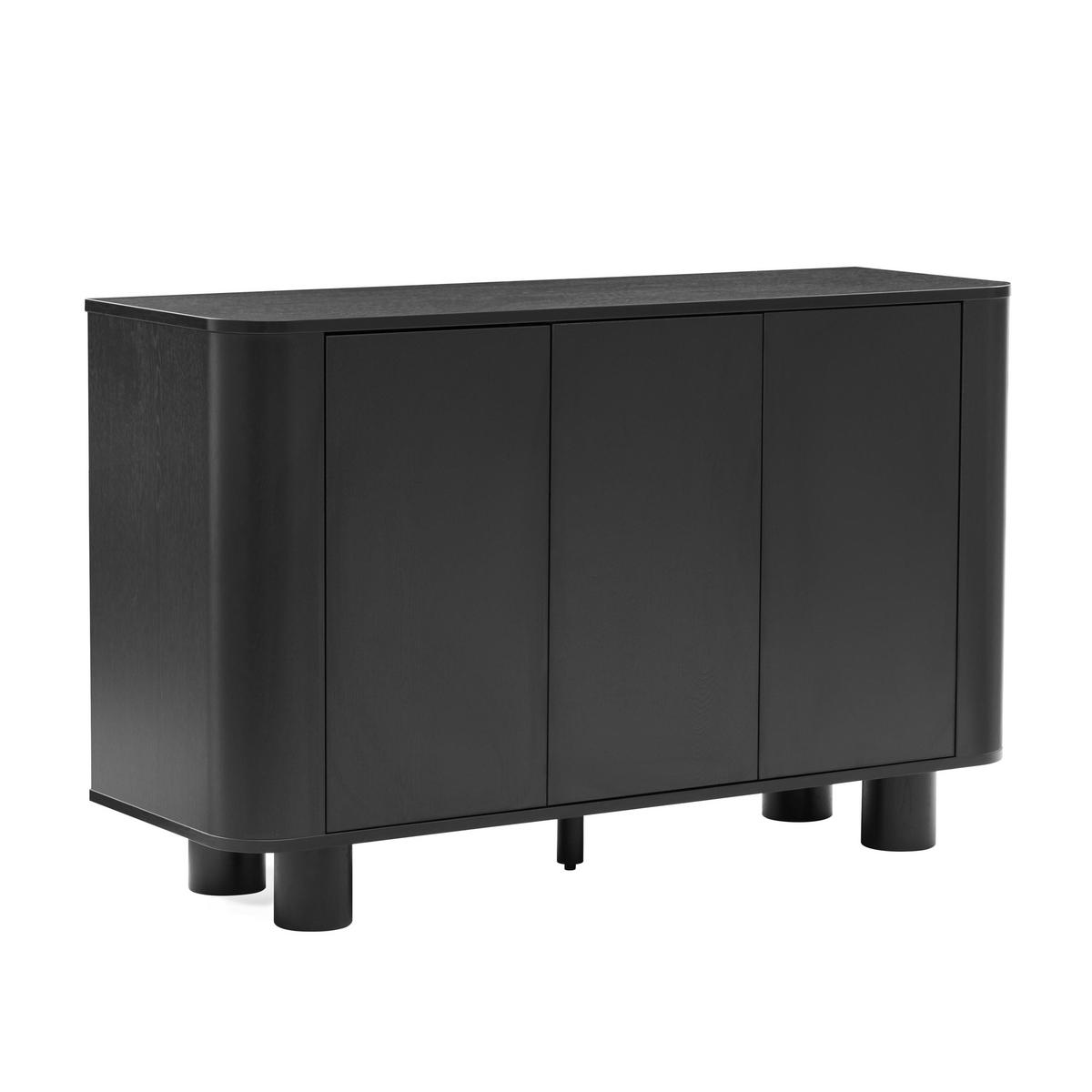 SIDEBOARD 120 cm, schwarzes Holz - Schwarz, Holz (40/75/120cm) - Oviala