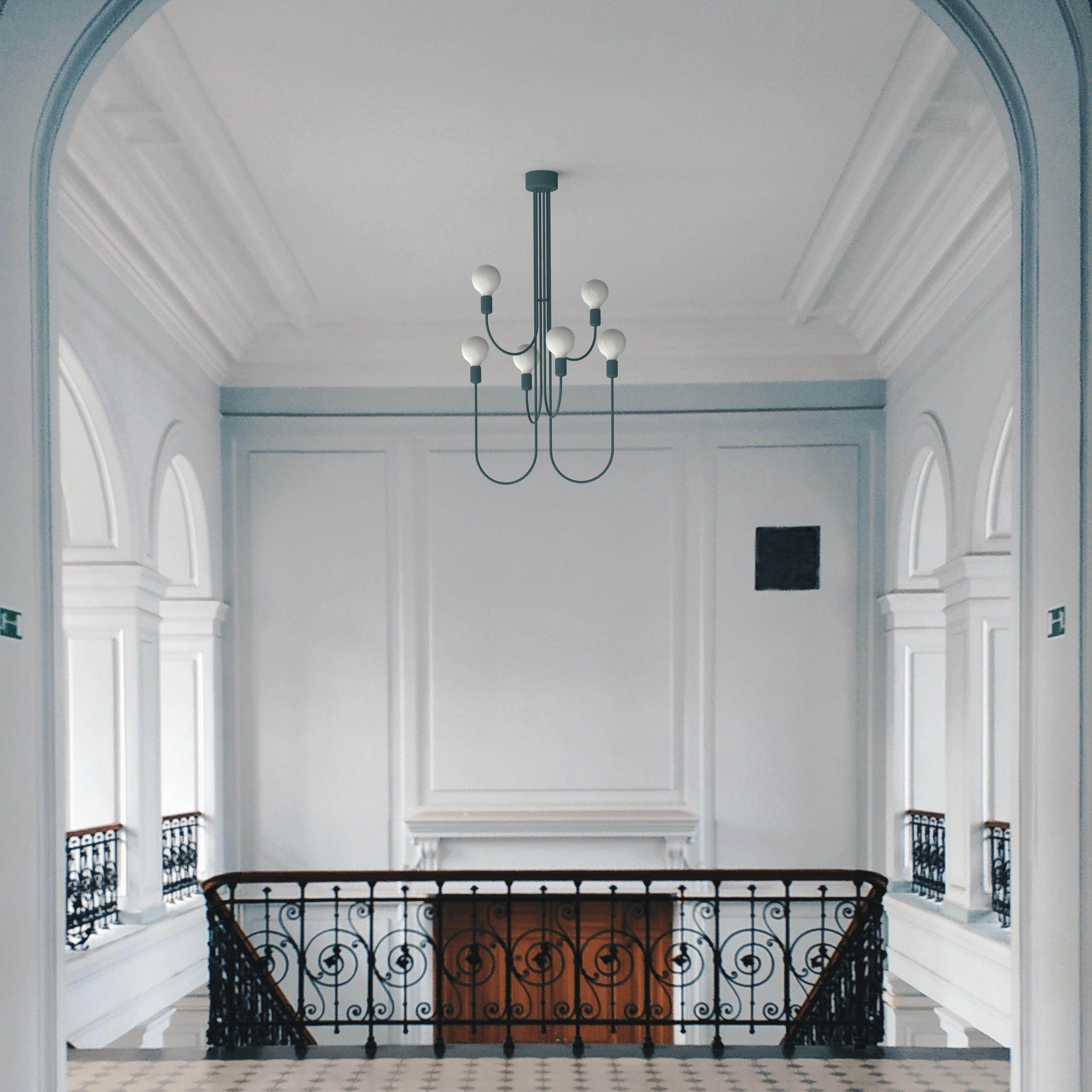 DECKENLEUCHTE - Blau, Metall (60/60/115cm) - Lumicom