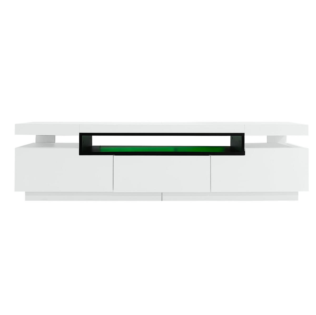 TV-ELEMENT mit LED und 3 Schubladen 160 cm Weiß Hochglanz - Weiß, Holzwerkstoff (39/42/160cm) - Beauniv