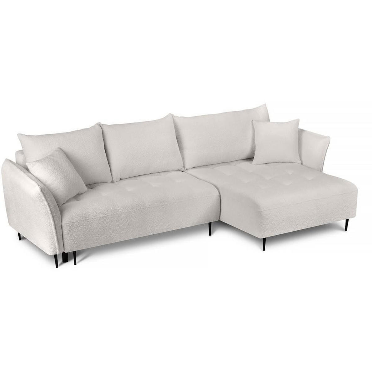 ECKSCHLAFSOFA Bari rechts beige - Beige/Schwarz, Textil (276/158cm) - Beautysofa