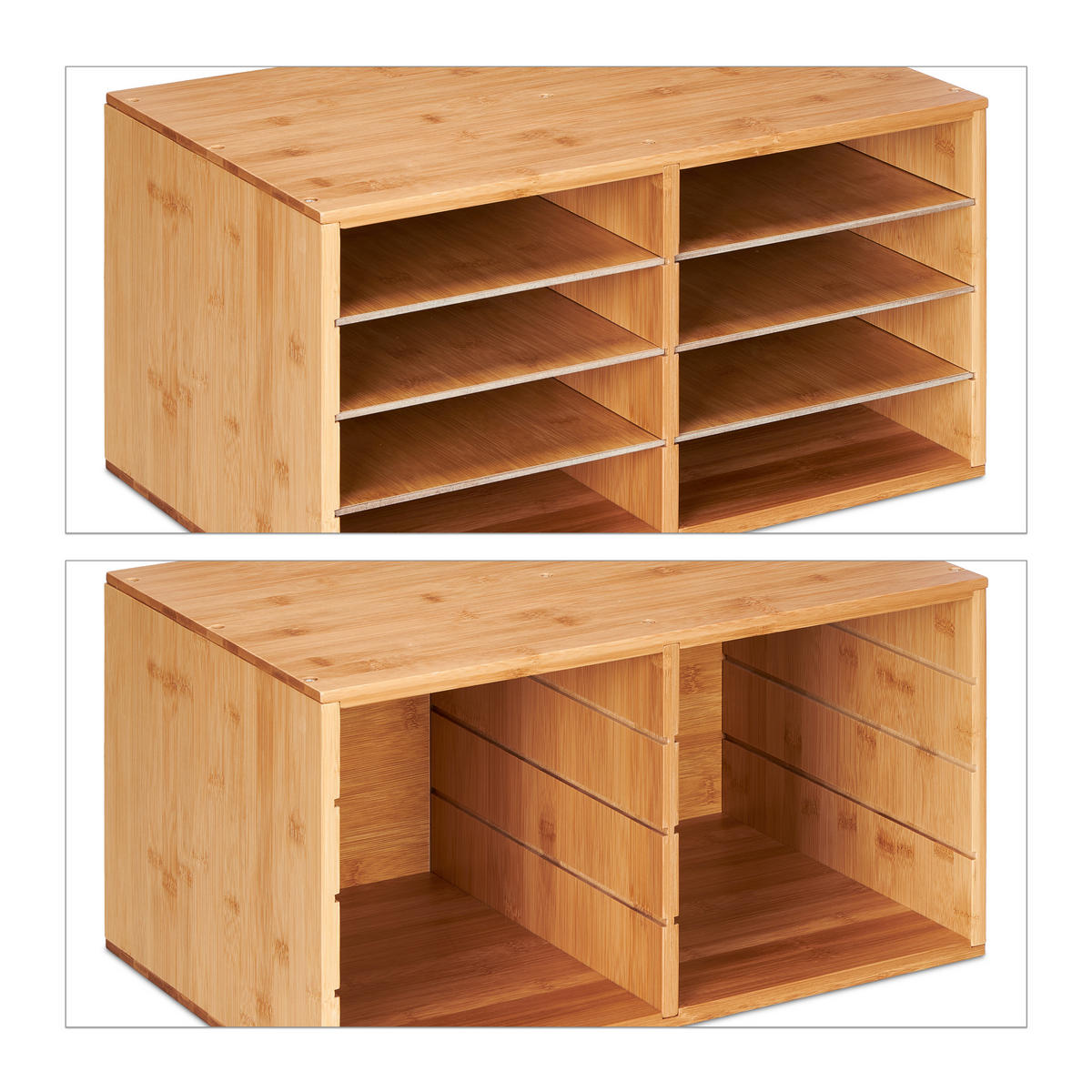 UKLADANIE dokumentov - svetlohnedá, drevo/kompozitné drevo (49/25/31cm) - Relaxdays