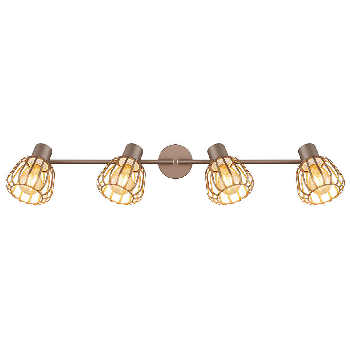 LED DECKENLEUCHTE OLIN Metall Braun, 4-flammig, L 80 cm - Braun, Glas (80/12.5/17.5cm) - Globo Lighting
