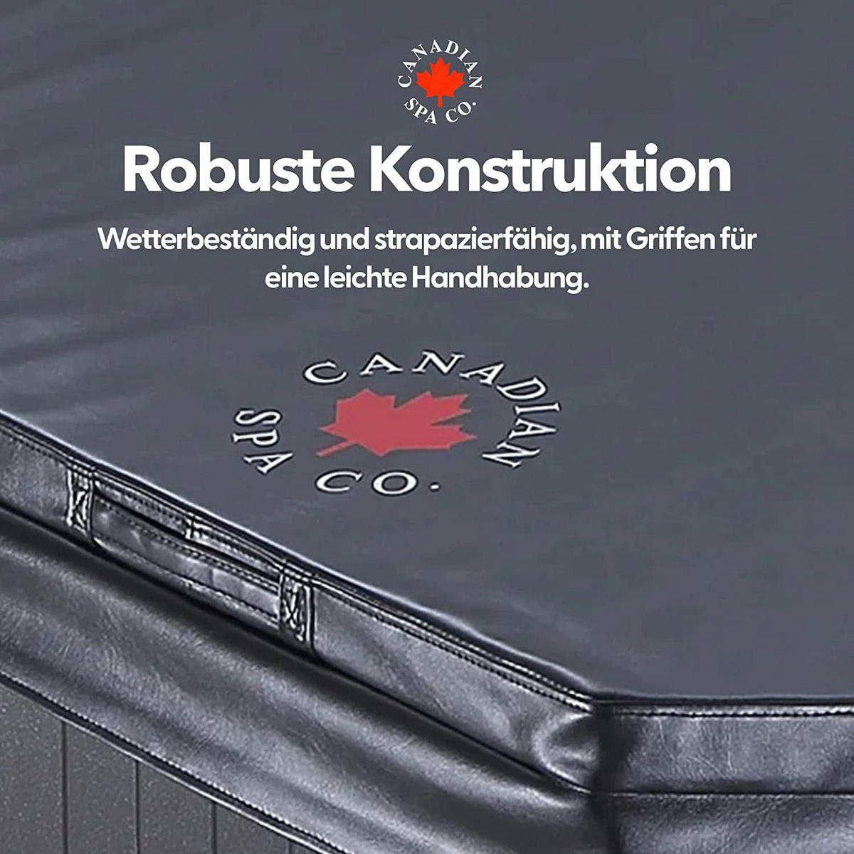 WHIRLPOOL ISOLIERABDECKUNG Muskoka schwarze Whirlpool-Abdeckung - Schwarz, Leder (188/188cm) - Canadian Spa Company