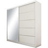SCHWEBETÜRENSCHRANK Marika 200/216/61 weiß mit Spiegel und Schubladen - Weiß, Holzwerkstoff (200/216/61cm) - Beautysofa