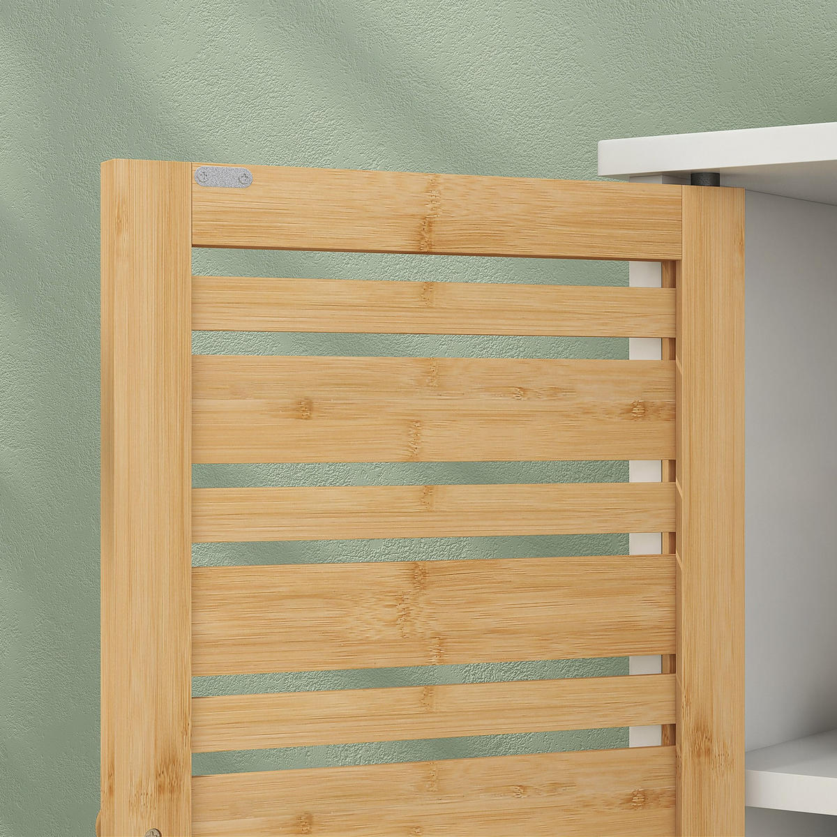 WASCHBECKENUNTERSCHRANK DE-15889 mit Jalousietüren Weiß/Natur - Weiß, Holzwerkstoff (60/60/30cm) - ComfortXL