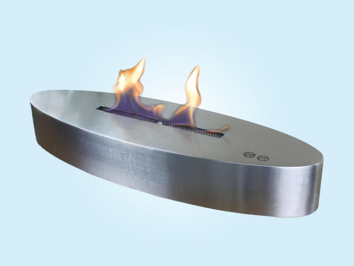 BIOETHANOL-KAMIN Silber Tischmodell inklusive 3 L Brennblock - Silberfarben, Glas (80/12/25cm) - Purline
