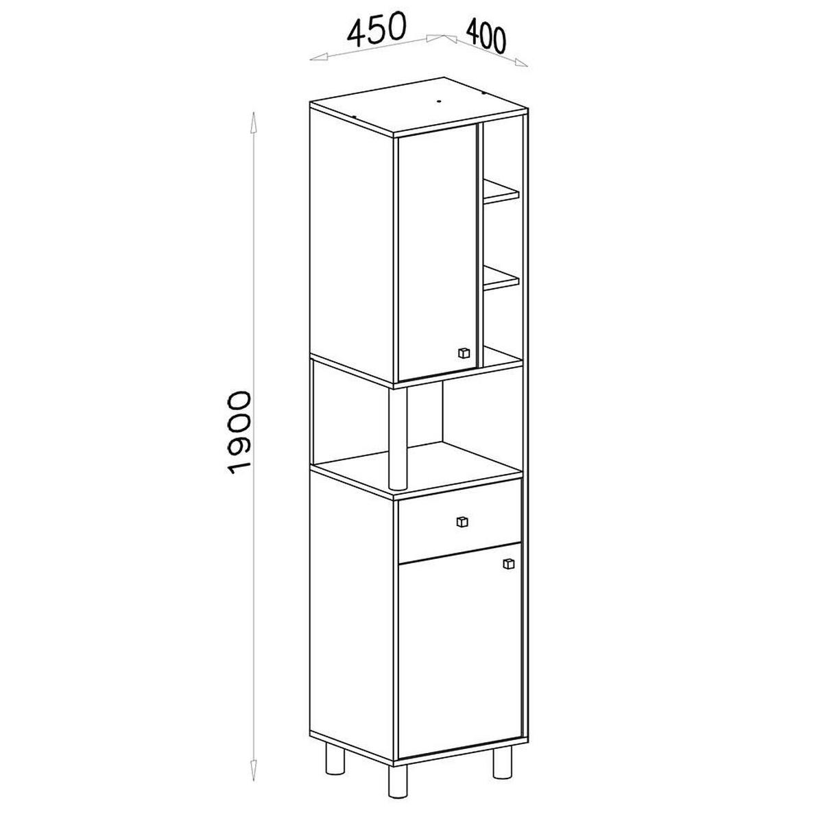 SCHLAFZIMMER Set 6-tlg. – FARO System – Grau / Weiß - Grau, Holzwerkstoff (80/190/50cm) - hi-markt