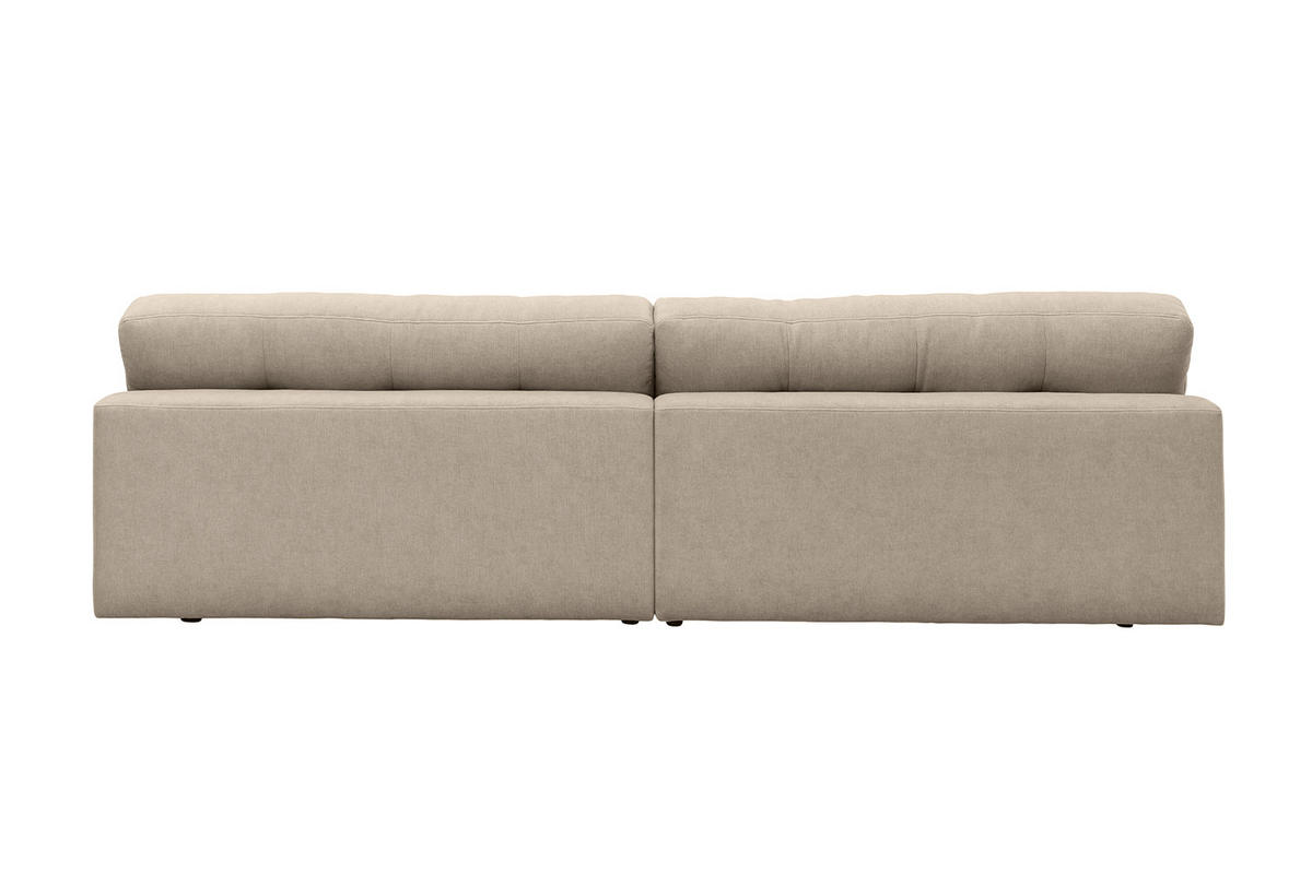 SOFA MOZZA Beige Webstoff - Beige/Schwarz, Kunststoff/Textil (298/83/123cm) - KAWOLA